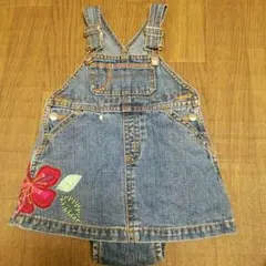 80cm baby GAP 6-12 デニムワンピース オーバーパンツ