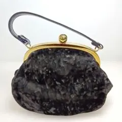 【OH147】ハンドバッグ 黒いクレセント型