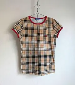 BURBERRY LONDON　ノバチェック　リンガーTシャツ　半袖カットソー