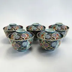 新品未使用】美濃焼 古織 金彩花草 受皿付 茶碗蒸し器 五客揃 - メルカリ
