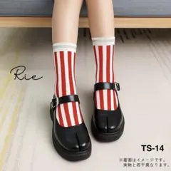 もちもち 足袋ソックス 靴下 ストライプ コーマ綿 赤 極暖 防寒 275