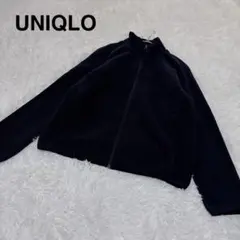 【ユニクロ】フリースジャケット　ジップアップパーカー　羽織　ネイビー　S