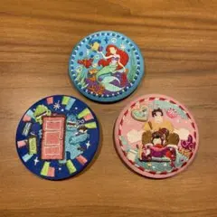 ディズニー刺繍缶バッジ2 アリエル　モンスターズインク　シュガーラッシュ