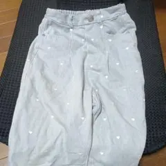 ハート柄 グレー 長ズボン