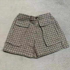 petit main千鳥柄キュロットパンツ120