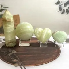天然石　グリーンカルサイト　4点セット