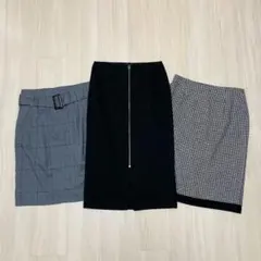 チェック柄スカート、タイトスカート 、千鳥柄スカート♡定番アイテム3点セット売り