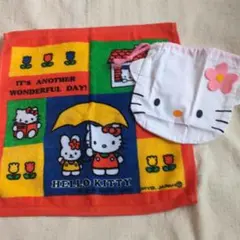 キティちゃんのハンドタオルと巾着セット　★未使用　汚れあり　2005 1998のサムネイル