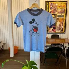 70's 80's mickey ミッキー リンガーTシャツ 霜降りのサムネイル
