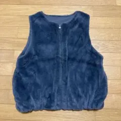 グレー 裏フリース ボアベスト　M〜L