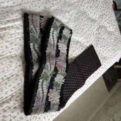 半幅帯 藤と菊の刺繍 リバーシブルのサムネイル