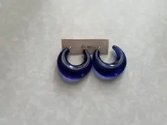 青　ピアス　ステンレス