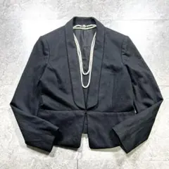 極美品✨【ANAYI】アナイ ノーカラージャケット/38/ウール混/セレモニー/