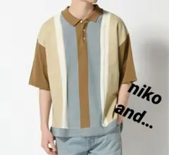 niko and…パッチワーク風 異素材 アソートポロニットのサムネイル