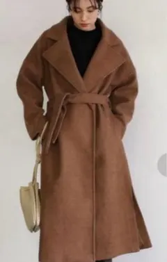 SELECT MOCA ロングコート　チェスターコートブラウン　ウール混