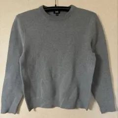 ウォッシャブルストレッチミラノリブクルーネックセーター グレー