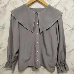 ♣GRL グレイル グ レディースカジュアル フリル袖 シャツMサイズ