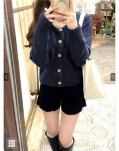 GRL ラメフェザーカーディガン