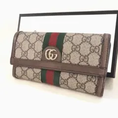 グッチ　長財布　シェリー　GG オフディア　ブラウン　メンズ　レディース　大容量のサムネイル