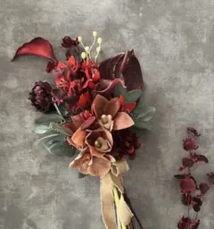シンビジウム＆ダリアのカラーブーケ◻︎アーティフィシャルフラワー◻︎ウェディング