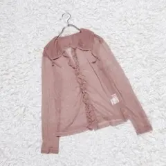 【GIANNI LO GIUDICE】　シアーブラウス　（４０）　日本製　ピンクのサムネイル