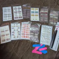 ネイルシール11枚　ネイルアート道具セット