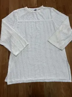 メッシュ長袖Tシャツ ホワイト