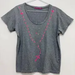 ユナイテッドアローズ アナザーエディション プリントUネック半袖Tシャツ グレーのサムネイル