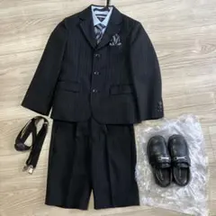 男の子　フォーマルスーツセット 120cm 黒ストライプ 入園式　卒園式