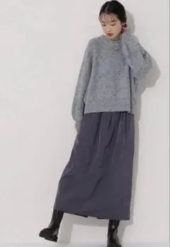 ナチュラルビューティベーシックタフタコクーンギャザースカート