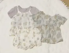 最終値下　3点セット　テータテート　花柄　セットアップ　ガーゼ　ブラウス