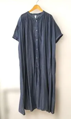 JURGENLEHL半袖ロングシャツワンピース ネイビー - メルカリ