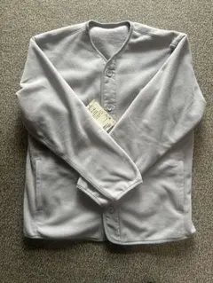 グレー フリースジャケット ボタン付き