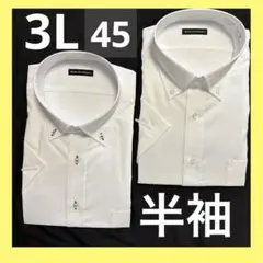 新品タグ 半袖ワイシャツ 2枚組 3L 形態安定 ボタンダウン 白 無地 清潔感