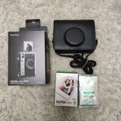 instax mini evo ケース 黒 Cタイプ フィルム30枚