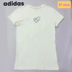 美品✨adidas アディダス ハートロゴ Tシャツ ロング丈 アイボリー　Mのサムネイル
