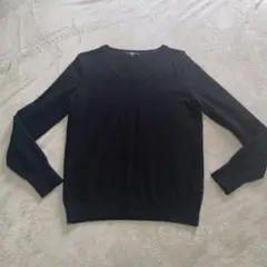 UNIQLO カシミヤ100%　ブラック Vネック セーター XL