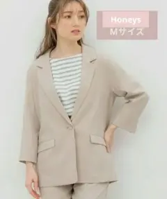 ８分袖ゆるテーラー ベージュ Мサイズ