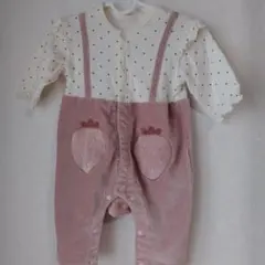 イチゴポケット付きロンパース 60