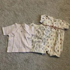 【新品未使用】petit main 短肌着2点、カバーオール1点セット