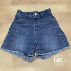 グローバルワーク　デニムブルー ハーフパンツ ゴムウエスト