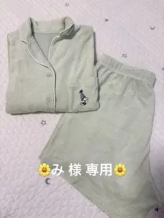 パジャマ 半袖半ズボン エアリズム ユニクロ スヌーピー 緑