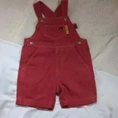 美品 mikihouse DOUBLE.B 赤オーバーオール 90 ミキハウス