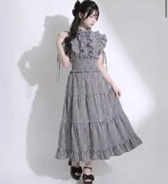 即購入⭕️美品】 An MILLE♡ボリュームフリルキャミOP アイスブルー