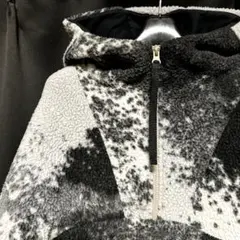 NIKEハーフジップボアフリースジャケット刺繍ロゴフーディパーカー