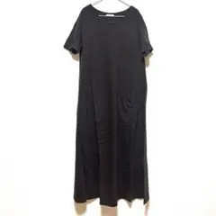 GU ブラック 半袖ロングワンピース M