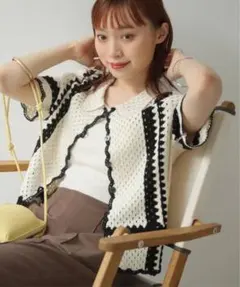 ライン入りクロシェニットのサムネイル