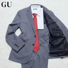 GU　ジーユー　スーツ　セットアップ　ウォッシャブル　洗える　ストレッチ　グレー