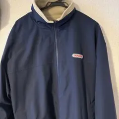 ジップアップ フリースジャケット ネイビー ベージュ