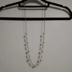 真珠風ロングネックレス　昭和　レトロ　パール